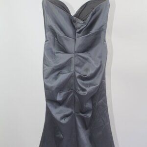 Y2K Prom Silk Silver Bodycon Dress – Size 3/4